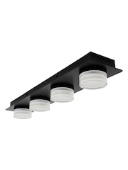 BHS Matte Black Amalfi 14w LED 3lt Plate 4 Light Flush Ceiling Light - Image 7 of 7