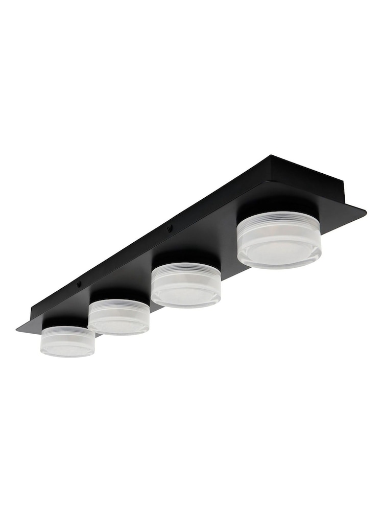 BHS Matte Black Amalfi 14w LED 3lt Plate 4 Light Flush Ceiling Light - Image 7 of 7