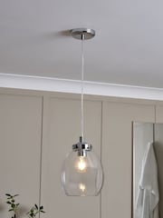 BHS Chrome Bryn Glass Tulip Bathroom Pendant - Image 1 of 7