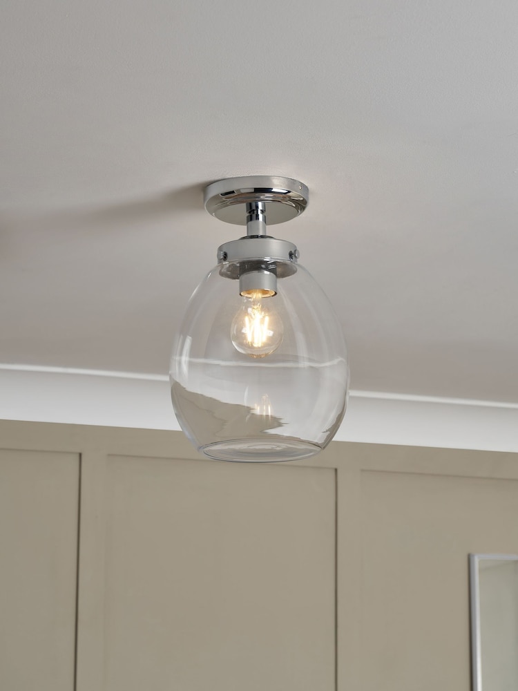 BHS Chrome Bryn Glass Tulip Bathroom Pendant - Image 2 of 7