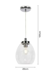 BHS Chrome Bryn Glass Tulip Bathroom Pendant - Image 4 of 7