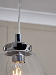 BHS Chrome Bryn Glass Tulip Bathroom Pendant - Image 5 of 7