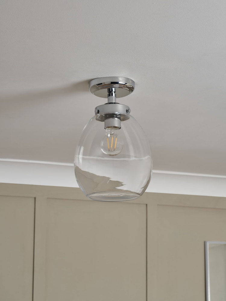 BHS Chrome Bryn Glass Tulip Bathroom Pendant - Image 7 of 7