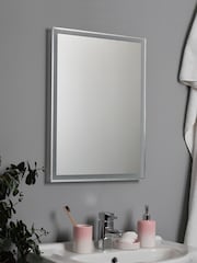 BHS White Exe 5w LED Frost Touch Demist IP44 Mirror - Image 2 of 7