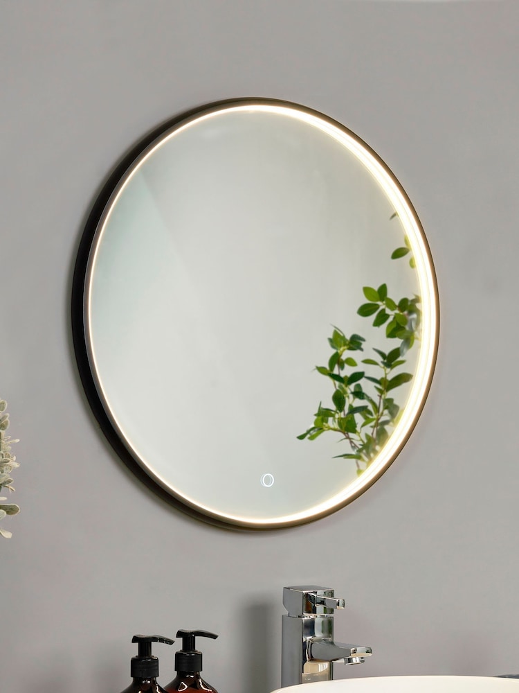 BHS Black Roc 19w LED Framed Touch Demist IP44 Mirror - Image 1 of 7