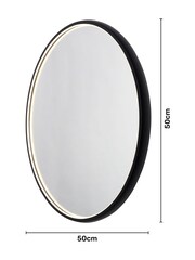 BHS Black Roc 19w LED Framed Touch Demist IP44 Mirror - Image 4 of 7