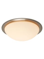 BHS Satin Nickel Opie 12w LED Glass Dome Flush Ceiling Light - Image 3 of 7