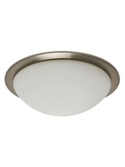 BHS Satin Nickel Opie 12w LED Glass Dome Flush Ceiling Light - Image 5 of 7