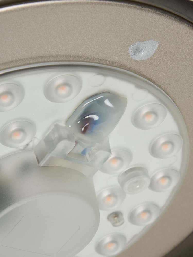 BHS Satin Nickel Opie 12w LED Glass Dome Flush Ceiling Light - Image 7 of 7