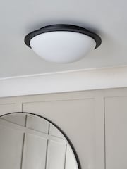 BHS Matt Black Opie 12w LED Glass Dome Flush Ceiling Light - Image 2 of 7