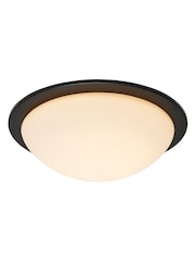 BHS Matt Black Opie 12w LED Glass Dome Flush Ceiling Light - Image 3 of 7