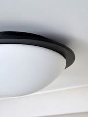 BHS Matt Black Opie 12w LED Glass Dome Flush Ceiling Light - Image 5 of 7