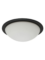 BHS Matt Black Opie 12w LED Glass Dome Flush Ceiling Light - Image 7 of 7