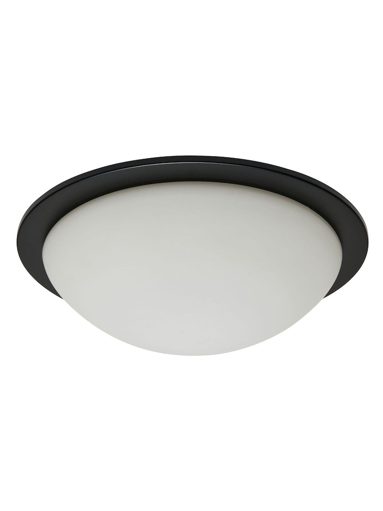 BHS Matt Black Opie 12w LED Glass Dome Flush Ceiling Light - Image 7 of 7