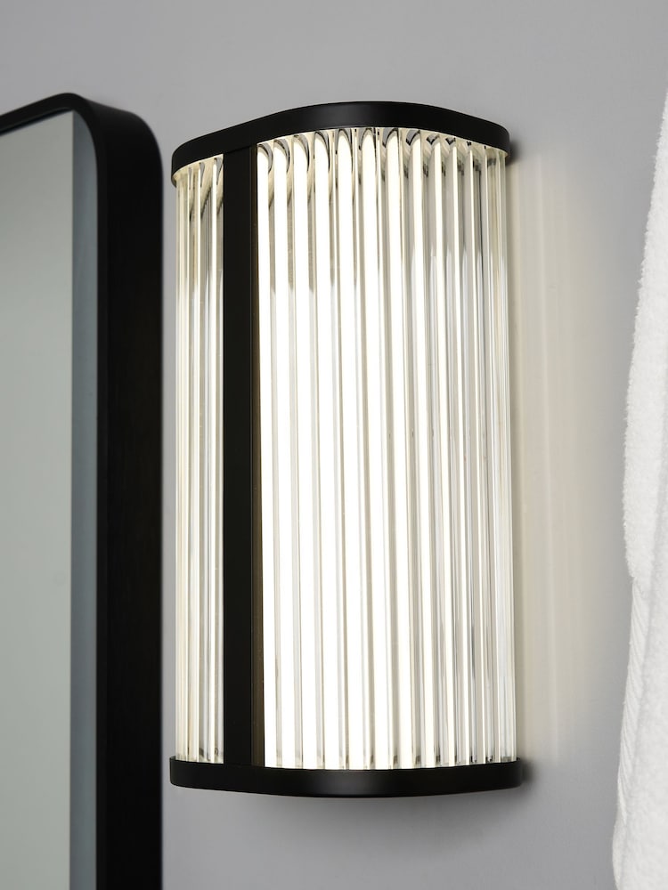 BHS Matt Black Nayru 8w LED Wall Light CCT IP44 - Image 1 of 7