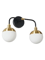 BHS Satin Brass Lille 2Lt Bathroom Wall light IP44 - Image 6 of 7