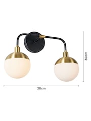 BHS Satin Brass Lille 2Lt Bathroom Wall light IP44 - Image 7 of 7