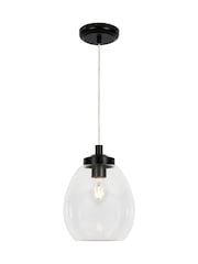 BHS Black Dylan Glass Tulip Bathroom Satin Pendant Light - Image 3 of 7