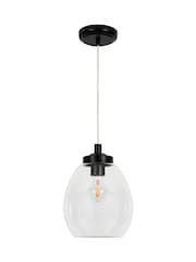 BHS Black Dylan Glass Tulip Bathroom Satin Pendant Light - Image 5 of 7