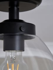 BHS Black Dylan Glass Tulip Bathroom Satin Pendant Light - Image 6 of 7