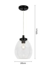 BHS Black Dylan Glass Tulip Bathroom Satin Pendant Light - Image 7 of 7