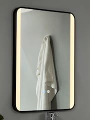 BHS Black Lori CCT LED Rect MotionDemist Framed Mirror - Image 1 of 6