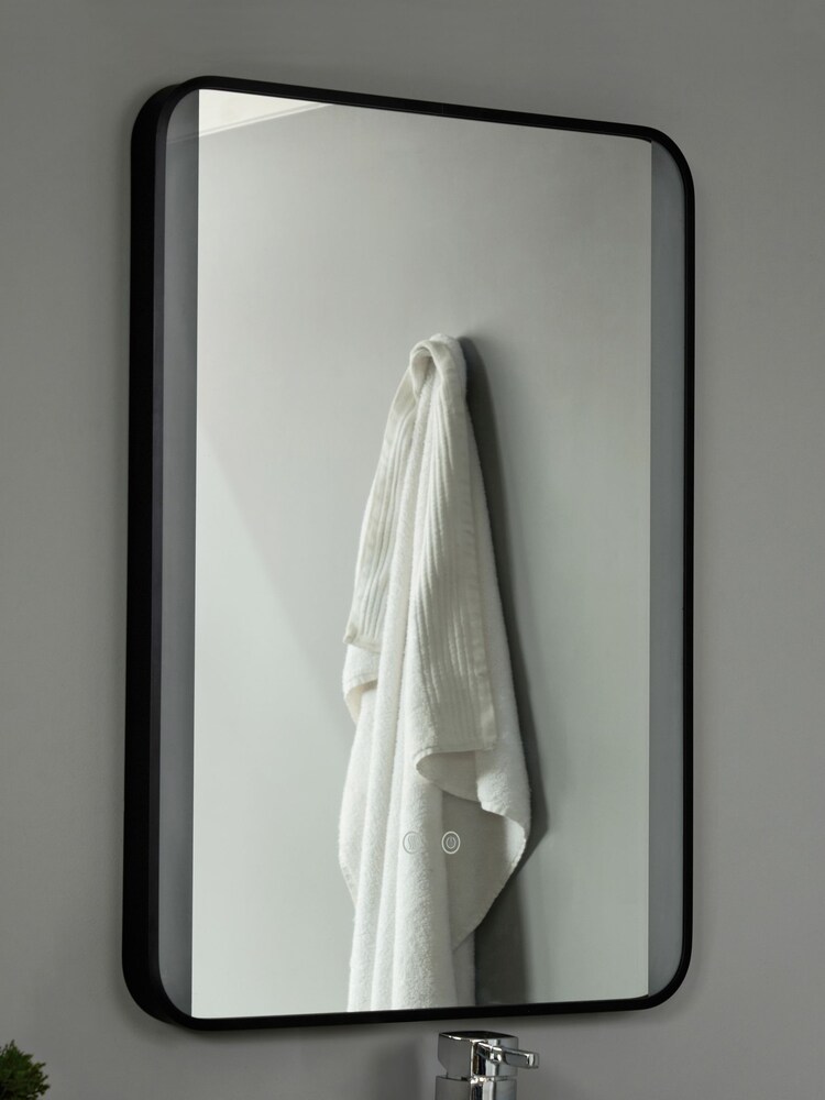 BHS Black Lori CCT LED Rect MotionDemist Framed Mirror - Image 2 of 6