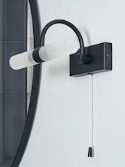BHS Black Corvus 2LT Satin Black G9 Wall Light IP44 - Image 1 of 5