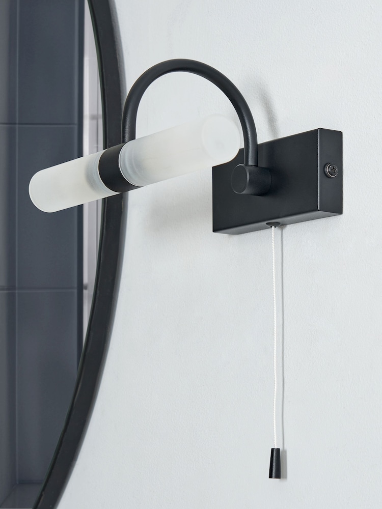 BHS Black Corvus 2LT Satin Black G9 Wall Light IP44 - Image 1 of 5
