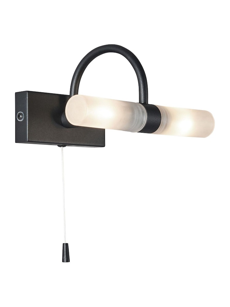 BHS Black Corvus 2LT Satin Black G9 Wall Light IP44 - Image 2 of 5