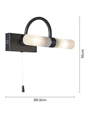 BHS Black Corvus 2LT Satin Black G9 Wall Light IP44 - Image 5 of 5
