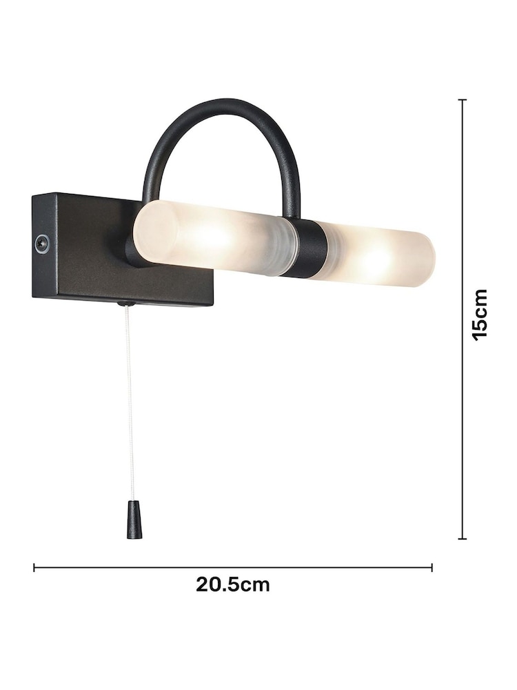 BHS Black Corvus 2LT Satin Black G9 Wall Light IP44 - Image 5 of 5 BHS Black Corvus 2LT Satin Black G9 Wall Light IP44 - Image 5 of 5