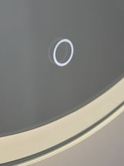 BHS White Esk 16w Round LED Frost Touch Demist IP44 Mirror - Image 4 of 7
