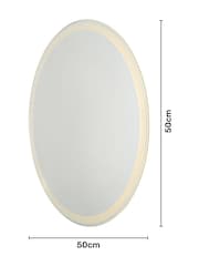 BHS White Esk 16w Round LED Frost Touch Demist IP44 Mirror - Image 7 of 7