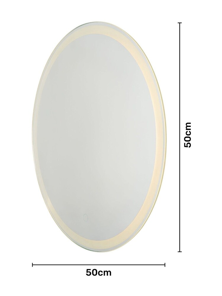 BHS White Esk 16w Round LED Frost Touch Demist IP44 Mirror - Image 7 of 7