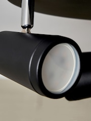 BHS Black Freya 3LT GU10 Spot Round Plate 3 Light IP44 Wall Light - Image 4 of 7