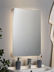 BHS White Mar 25w LED Touch Demist IP44 Mirror - Image 1 of 7