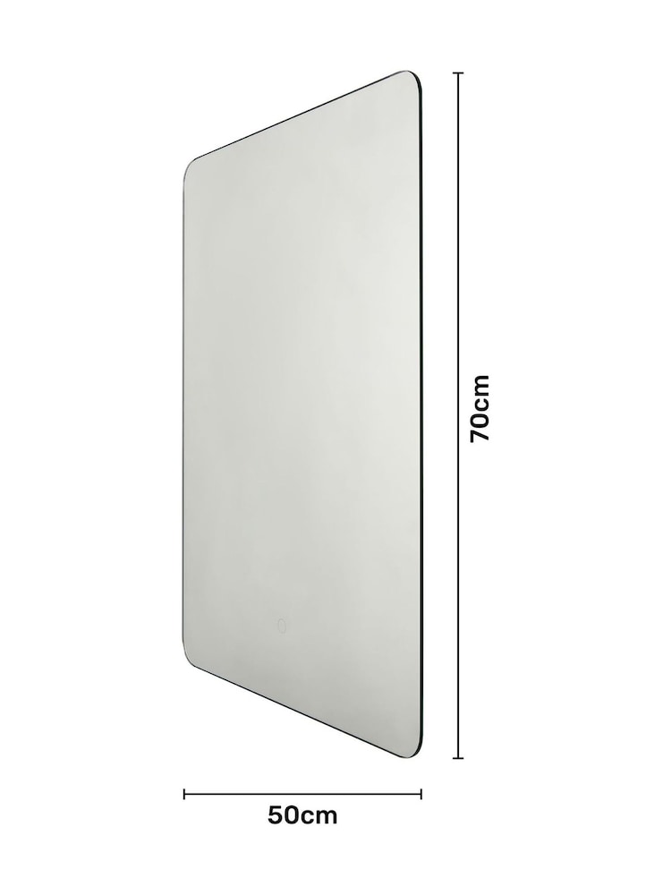 BHS White Mar 25w LED Touch Demist IP44 Mirror - Image 7 of 7