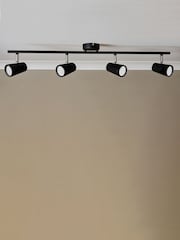 BHS Black Freya 3LT GU10 Spot Round Plate 4 Light IP44 Wall Light - Image 2 of 7