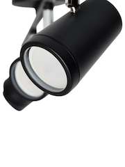 BHS Black Freya 3LT GU10 Spot Round Plate 4 Light IP44 Wall Light - Image 6 of 7