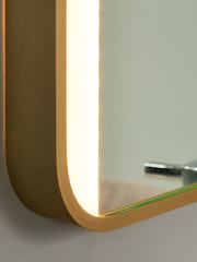 BHS Satin Brass Lori CCT LED Rect MotionDemist Framed Mirror - Image 5 of 7