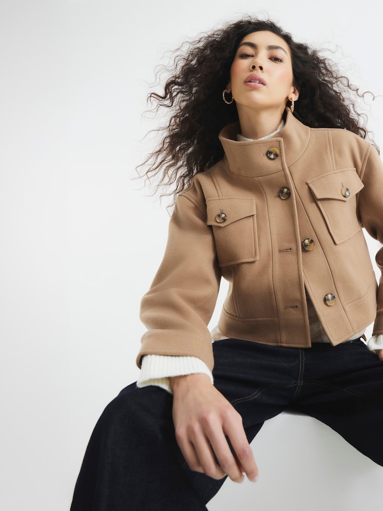 River Island воротник-воронка укороченный куртка - Image 2 of 6