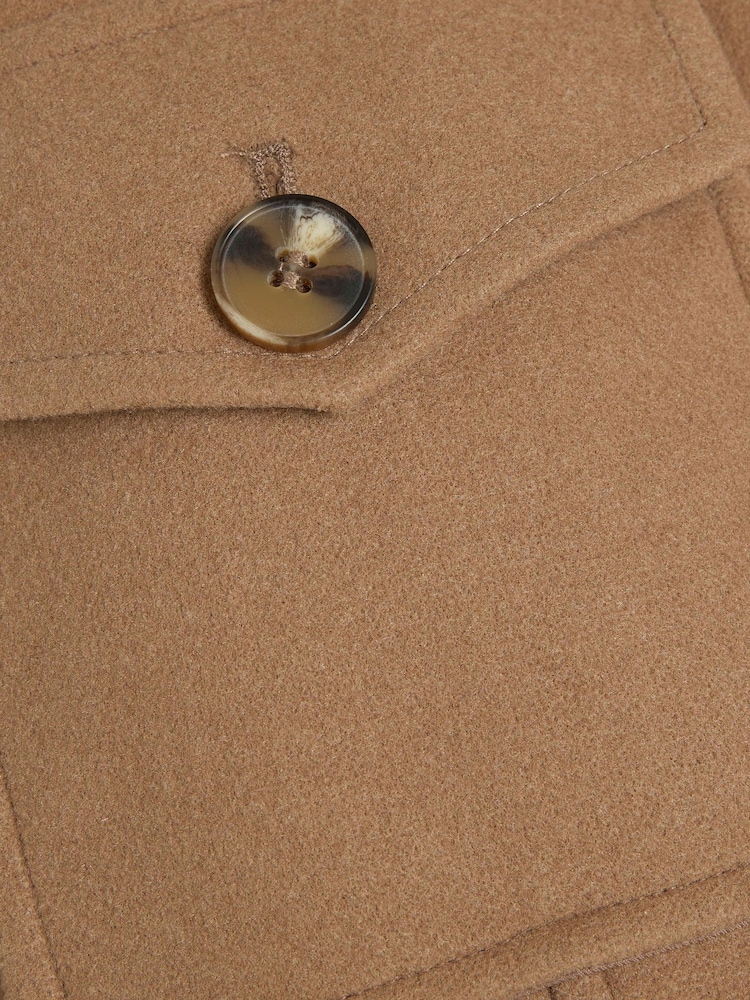 River Island Brown Funnel Neck Cropped Jacket - Image 6 of 6 River Island Brown Funnel Neck Cropped Jacket - Image 6 of 6