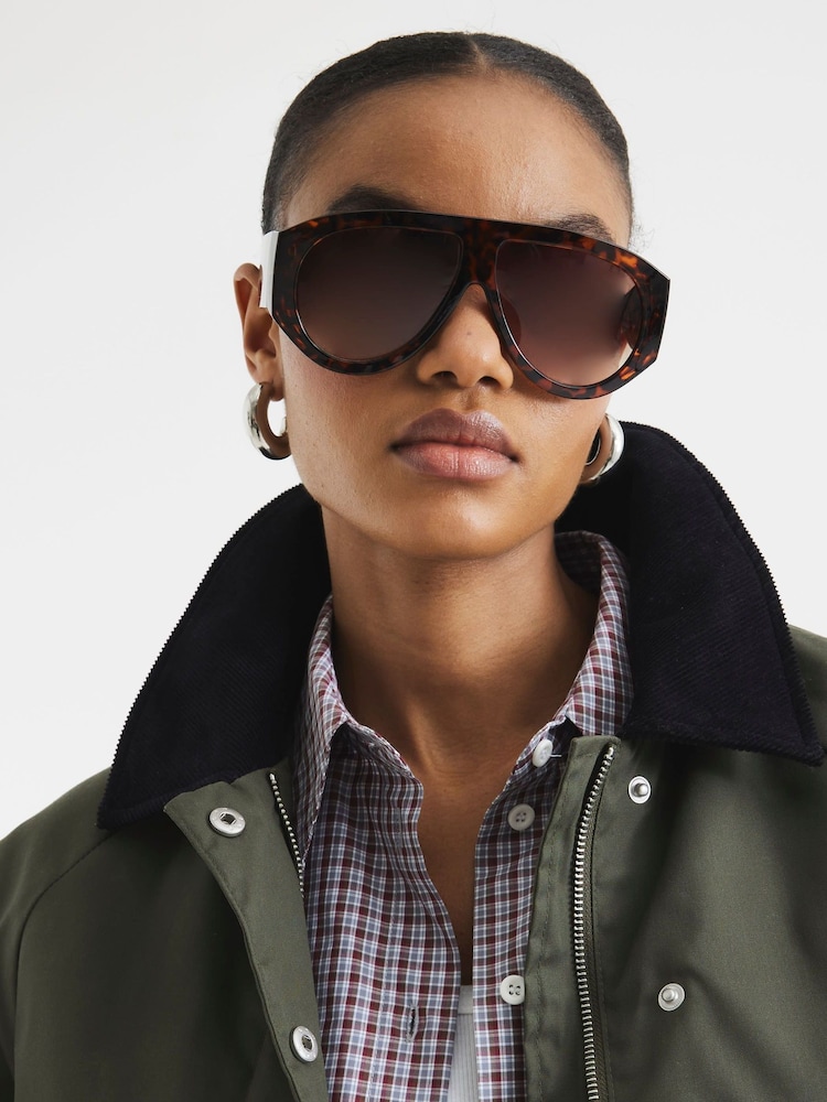 River Island Green Waxed Collar 100% Cotton Jacket - Image 4 of 6