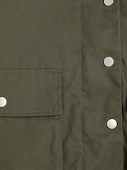 River Island Green Waxed Collar 100% Cotton Jacket - Image 6 of 6
