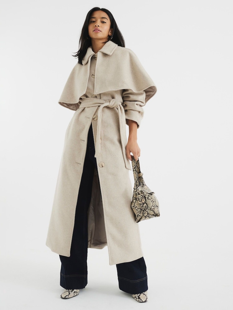River Island Petite Wool Blend Cape Coat - Imagen 1 de 6