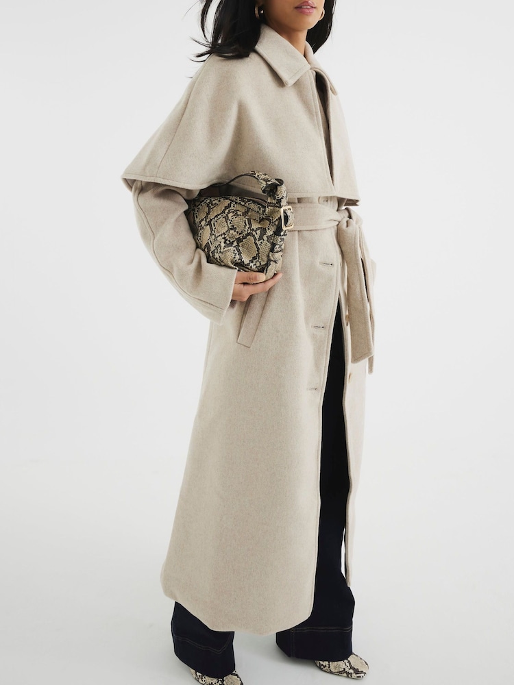 River Island Petite Wool Blend Cape Coat - Imagen 2 de 6