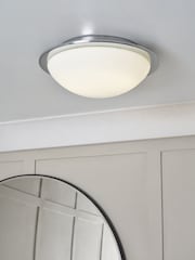 BHS Chrome Opie 12w LED Glass Dome Flush Ceiling Light - Image 1 of 7