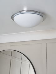 BHS Chrome Opie 12w LED Glass Dome Flush Ceiling Light - Image 2 of 7