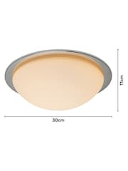 BHS Chrome Opie 12w LED Glass Dome Flush Ceiling Light - Image 4 of 7